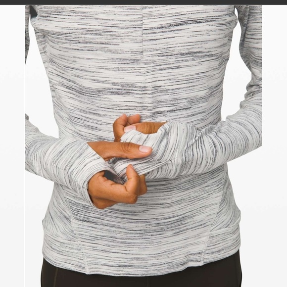 Lululemon Top Women 4 Sweater Outrun The Elements 1/2 Zip Thumbholes Space Dye - Picture 10 of 11